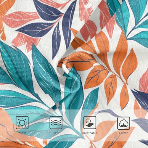 Wusikd Orange Teal Leaves Girls' Underwear Cotton Girls Briefs Soft Toddler Underwear 2T3