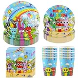 【Ensemble de vaisselle de fête de dessin animé】L'ensemble comprend 10 assiettes en papier de 7 pouces, 10 assiettes en papier de 9 pouces, 10 gobelets en papier, 20 serviettes, un ensemble de fête d'anniversaire de dessin animé mignon et vivant pour la décoration de fête. Votre table de fête est équipée de gobelets en papier, d'assiettes en papier, d'assiettes à dessert et de serviettes, parfaites comme décoration d'anniversaire pour 10 invités