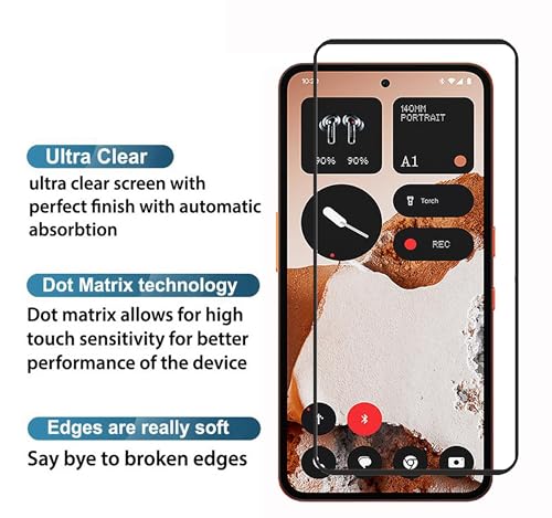 Image of Tempered Glass Screen Protector Compatible For Nothing CMF Phone 2 /2 Pro 5G Black Cellphone With Edge To Edge Coverage And Easy Installation Kit