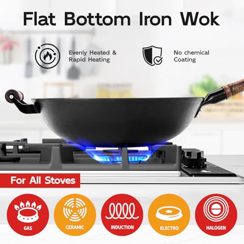 Wok de hierro fundido con tapa de 10.2 pulgadas miniatura 4