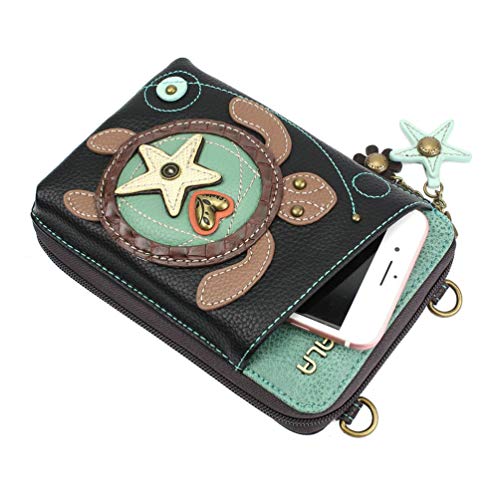 Chala Sea Turtle Wallet Crossbody Handbag - Convertable Strap, 5.25"W X 7.5"H X 1.5"D #TOP2