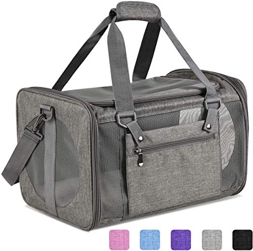 Vailge Cat Carrier Dog Carrier Airline Approved Pet Carriers for Medium Big Cats Dogs Puppies Bunny of 25lbs, Small Dog Soft Sided Carrier Collapsible Puppy Carrier (Grey)