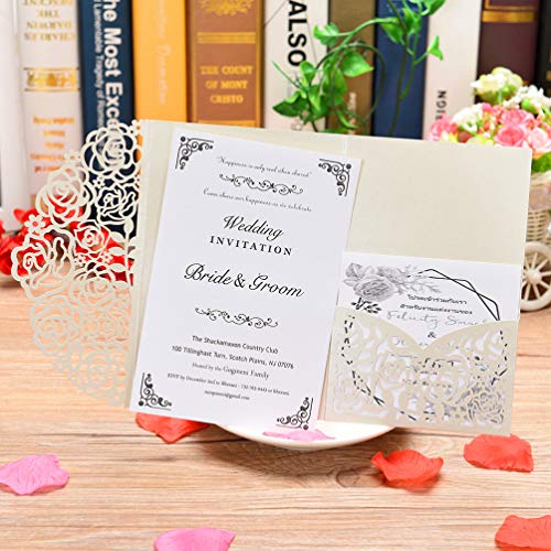 Conjunto de 10 Convites para Cartas de Renda Oca com Envelope para Festivais Dia dos Namorados, Prat