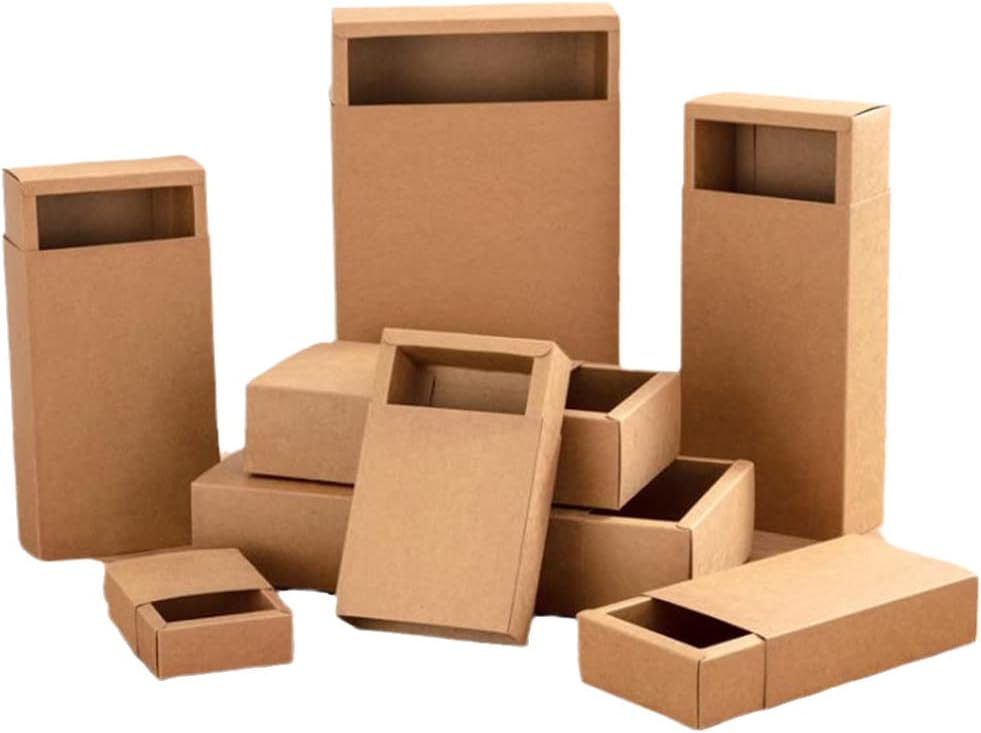 10Pcs Good Kraft Paper Gift Packing Box Wedding Party Cookie Candy Cake Boxes With Clear PVC Window