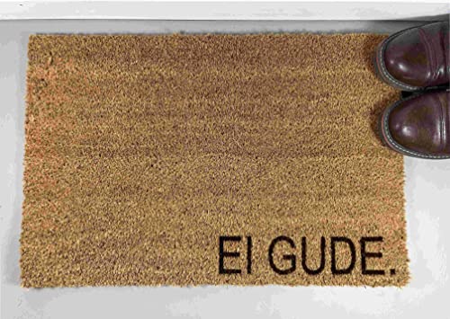 Bilga Kokos Fußmatte Ei Gude Fussmatte 60 x 40 cm Humor lustig Hochzeitsgeschenk Umzug Einzug Geburtstag Deko Wohnung Geschenk Eingangstür Cover