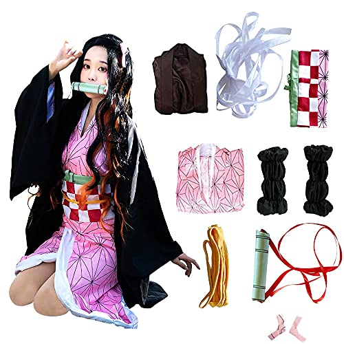 Anime Cosplay Costume Outfit Dress Suit Full Set with Hairwear and Mouthpiece two style Women (Adult, S)