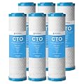 AquaWeaver 1 Micron 10" x 2.5" Whole House CTO Carbon Water Filter Cartridge, Compatible with DuPont WFPFC8002, GE FXWTC, Culligan D-10A, Pentek CBC-10 & More, 6-Pack