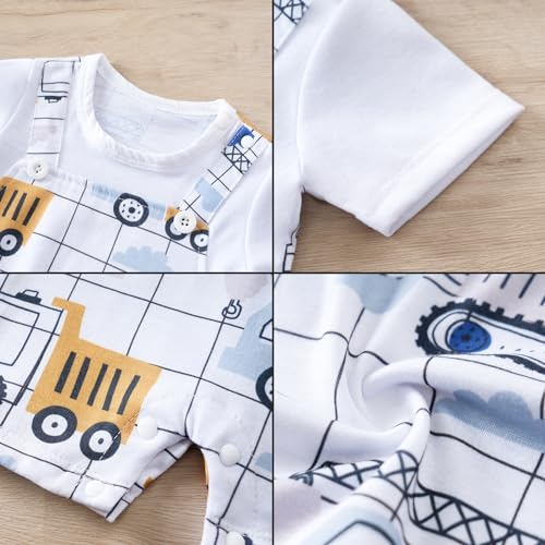 2-Pack Baby Boys Girls Romper Newborn Cartoon Print Short Sleeve Onesie Summer Clothes4