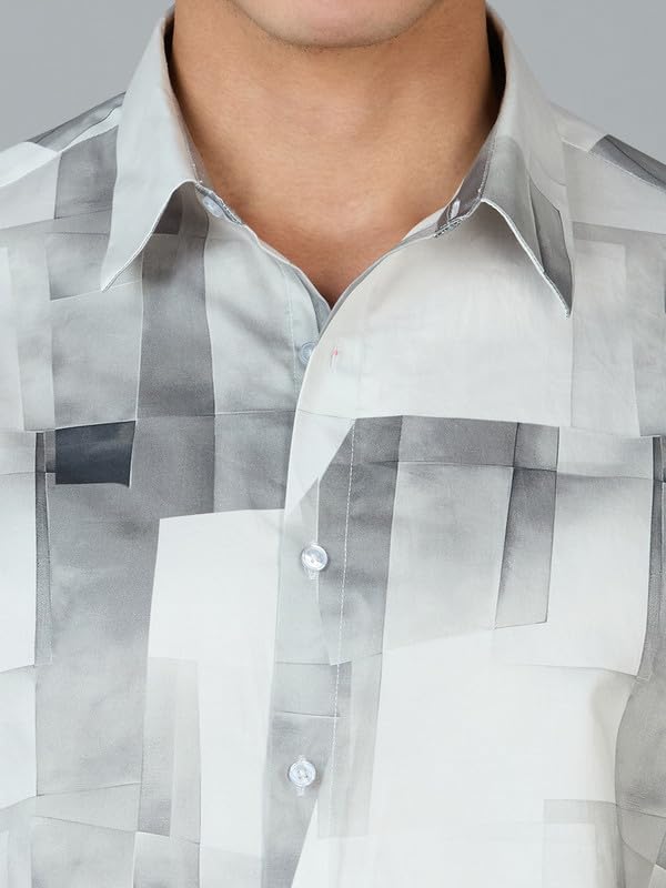 Image of MARK & ALBERT Men's 100% Cotton Printed Half Sleeves Regular Fit Shirt for Men