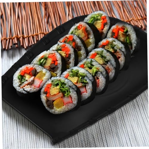 Plato para sushi multiusos de melamina negro miniatura 4
