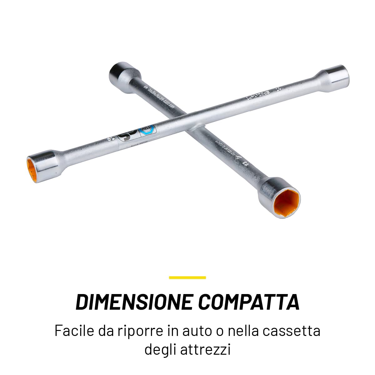 DUNLOP Chiave a Croce in Acciaio per Sostituzione Ruote Auto Macchina 17 19 21 23 mm