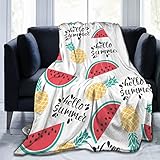 IUBBKI Überwurfdecke, Wassermelonen-Kiefernmuster, Tagesdecke, leichte Decke, bequeme Couchdecke, für Couch, Bett, Kinder