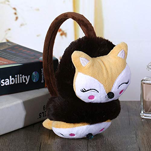 HUACANG Orelhas decorativas de raposa orelhas de pelúcia quentes de inverno leves orelhas para desportos ao ar livre adequado para diferentes circunferências da cabeça (cor: Amarelo)