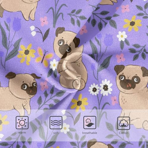 Wusikd Pugs Girls' Underwear Cotton Flowers Girls Briefs Soft Toddler Underwear 2T3