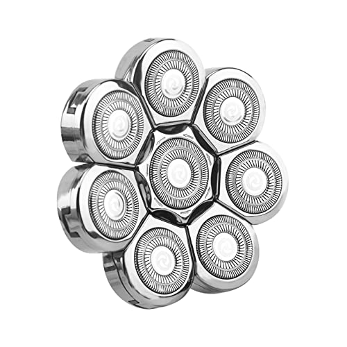 Elektrischer Rasierkopf für Herren, 8 Köpfe, elektrischer Rasierer, schwimmender Rasierkopf, wasserdicht, nass und trocken (Silber) Cover