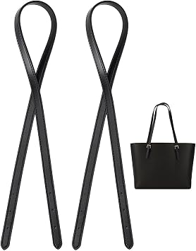 PH PandaHall 2pcs Cowhide Leather Tote Bag Strap Replacement, 32 inch Black | Adjustable Handbag Strap, Leather Purse Handles, For Purse Tote Bags Shoulder Bags Making