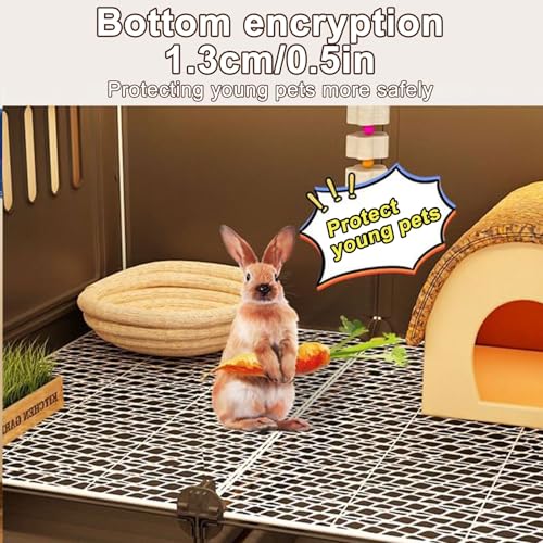 Jaula de conejo y corralito de juegos para animales pequeños, hábitat interior para conejos y cobayas