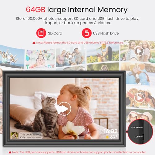 64GB 15.6" Frameo WiFi Digital Frame