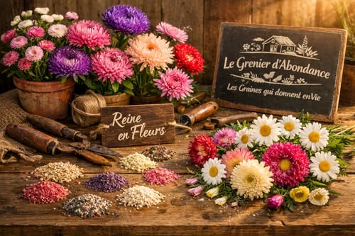 Semillas fáciles de sembrar – Reina en Flores – 8 Margaritas variadas – Kit jardín principiante – El ático de Abundancia