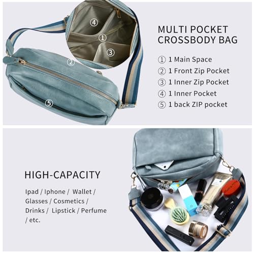 Crossbody Bags for Women, Fashion Large Size Vegan Leather Purse Shoulder Handbag with Adjustable Wide Strap3