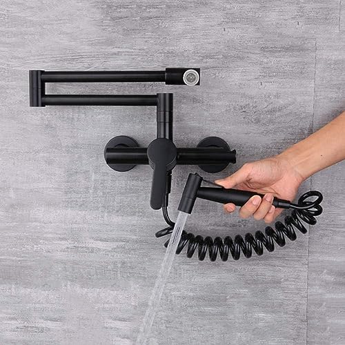 Mitigeur pour remplisseur de casserole noir mural eau chaude et froide