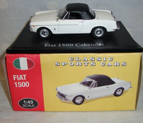 Atlas Edition: FIAT 1500 Die Cast Model Car (1:43 Scale). CLASSIC SPORTS CARS