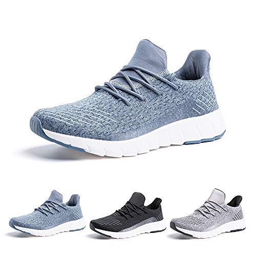 Zapatillas Running Hombre Bambas Zapatos para Correr y Asfalto Aire Libre y Deportes Calzado Casual Tenis Outdoor Gimnasio Sneakers Negro Gris Azul Nmero 38-48 EU Azul 44