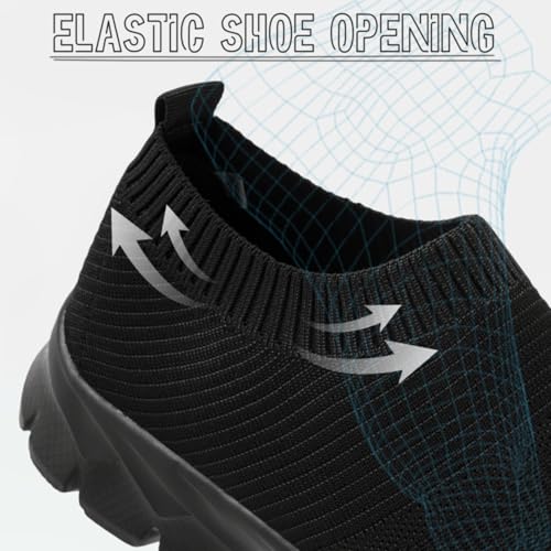 Schuhe Herren Sportschuhe Turnschuhe Schwarz Laufschuhe Slip on Sneaker StraßEnlaufschuhe Sommerschuhe Joggingschuhe Hallenschuhe Fitness Männer Shoes Schwarz 44