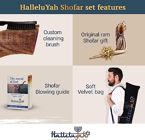 HalleluYAH Yemenite kudu Shofar From Israel Plus Free Bonus Ram Horn