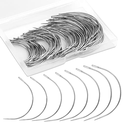 100 PCS Curved Needles, Sewing Needles, Leather and Weaving Needles