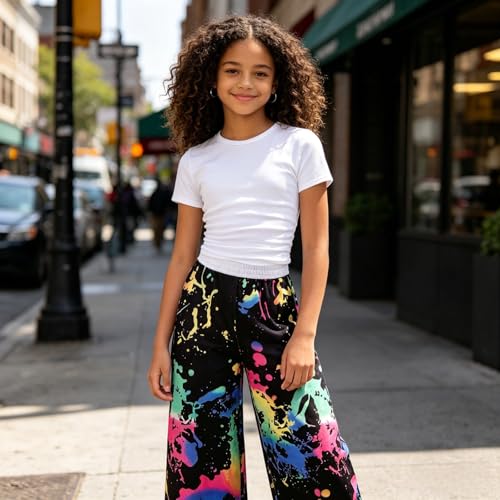 Image of Girls Clothes 2 Piece Short Sleeve T-Shirt Tops & Camo Pants Spring Summer Casual Outfits for Teen Tween Girl 7-14Y