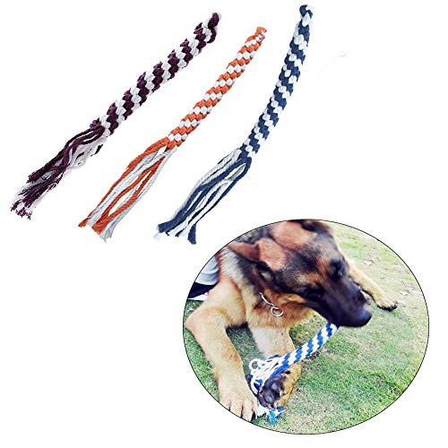 ASOCEA 3 Pcs Dog Cotton Rope Toys Flirt Pole Replacement Toys Chew Teething for Small Medium Large Breeds 3 Colour