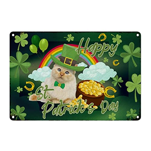 Plaque en métal vintage originale à offrir pour la Saint-Patrick ou aux amoureux de chats