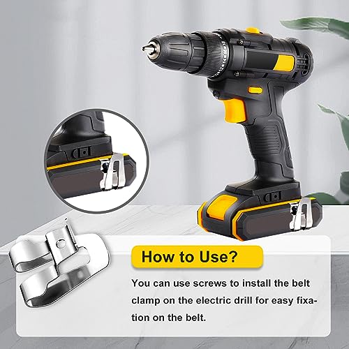 4PCS Belt Clip for Ryobi, Belt Hook with Screw for Ryobi and Ridgid 18 Volt Tools 633586002, 304 Stainless Steel Tool Belt Clip,Replacement Drill Belt Clip Hook for Ryobi Makita Dewalt - Image 3