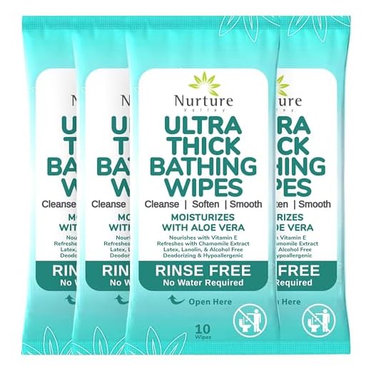 Nurture XL Ultra Thick Body Wipes for Adults w/Aloe | 40 Extra Large Disposable Cloth Wet Cleansing No Rinse Bathing Washcloths, Waterless Shower | Bath Wipe for Women, Men & Elderly