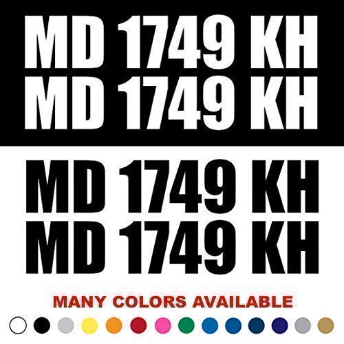 Buy MANY SIZES and COLORS Set of 2 Custom Boat Registration Numbers