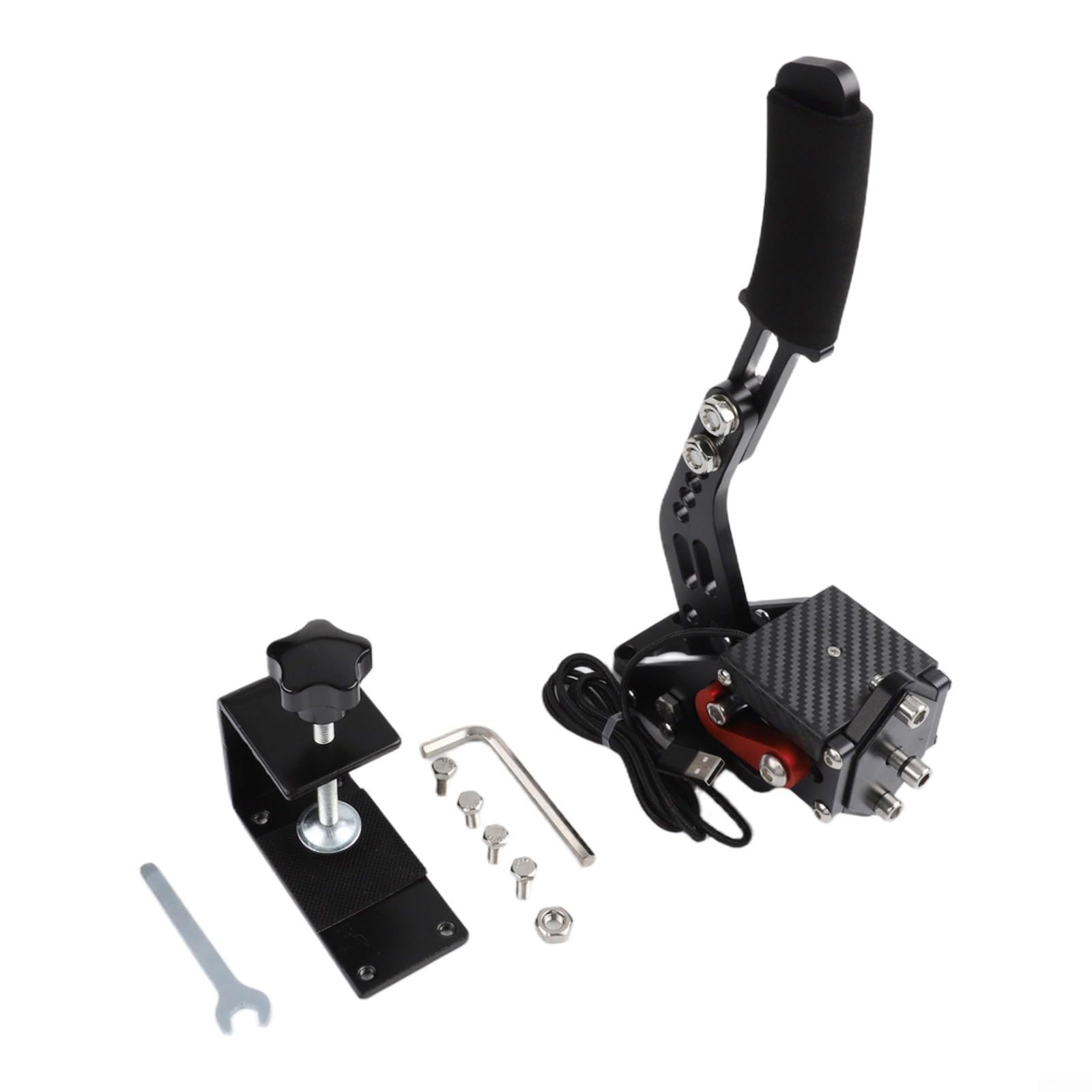 KHIronHive Freno de mano USB Racing con sensor Hall para PC, palanca de freno de tensión ajustable de aleación de aluminio compatible con Logitech G27 G29 G920 T500 T300, para Assetto Corsa Dirt