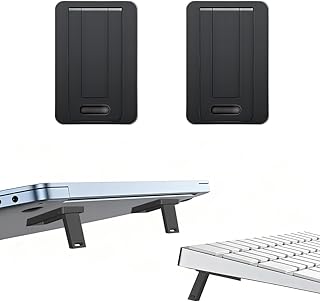 ZORBES® Portable Invisible Laptop Riser Stand, Mini Self-Adhesive ABS Folding Desk Stand, Lightweight Laptop Desk Feet for Price In India