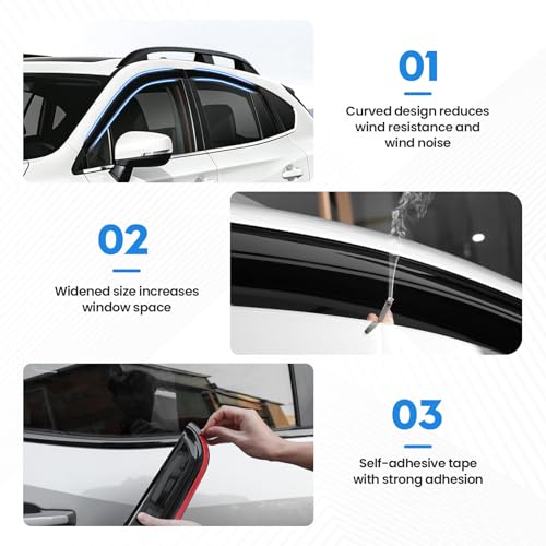 Image of Crosstrek Rain Guards - Window Visors for Subaru Crosstrek 2018-2023 /Subaru Impreza Hatchback 2017-2023, Out-Channel Side Window Rain Guards for Impreza, 4PCS, Black, Car Accessories