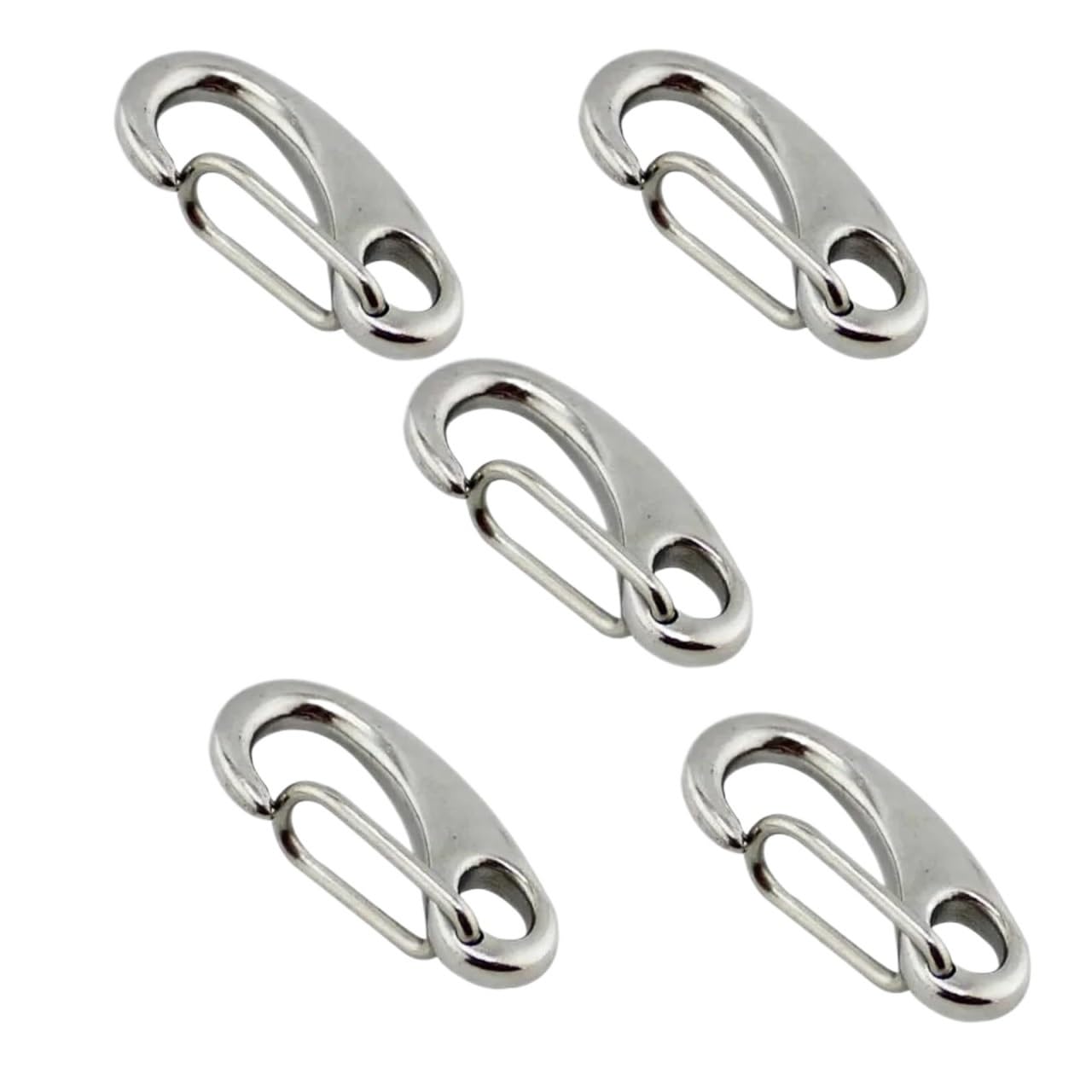 Spring Snap Hooks Connector, Egg Shape Spring Snap Hooks 50mm 316 Stainless Steel Multipurpose(50mm(5pcs))