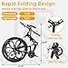 Omelaza 26 Inch Folding Mountain Bike with High Carbon Steel, 21 Speed City Bike with Dual Suspension, Folding Bicycle for Adults Men and Women