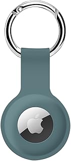 Holder Case for AirTags Ultra Light Silicone Sleeve for AirTags Anti-Scratch Protective Skin Cover with Anti-Losing Keychain Ring Accessory Compatible with Apple AirTags 2021 (Turquoise)