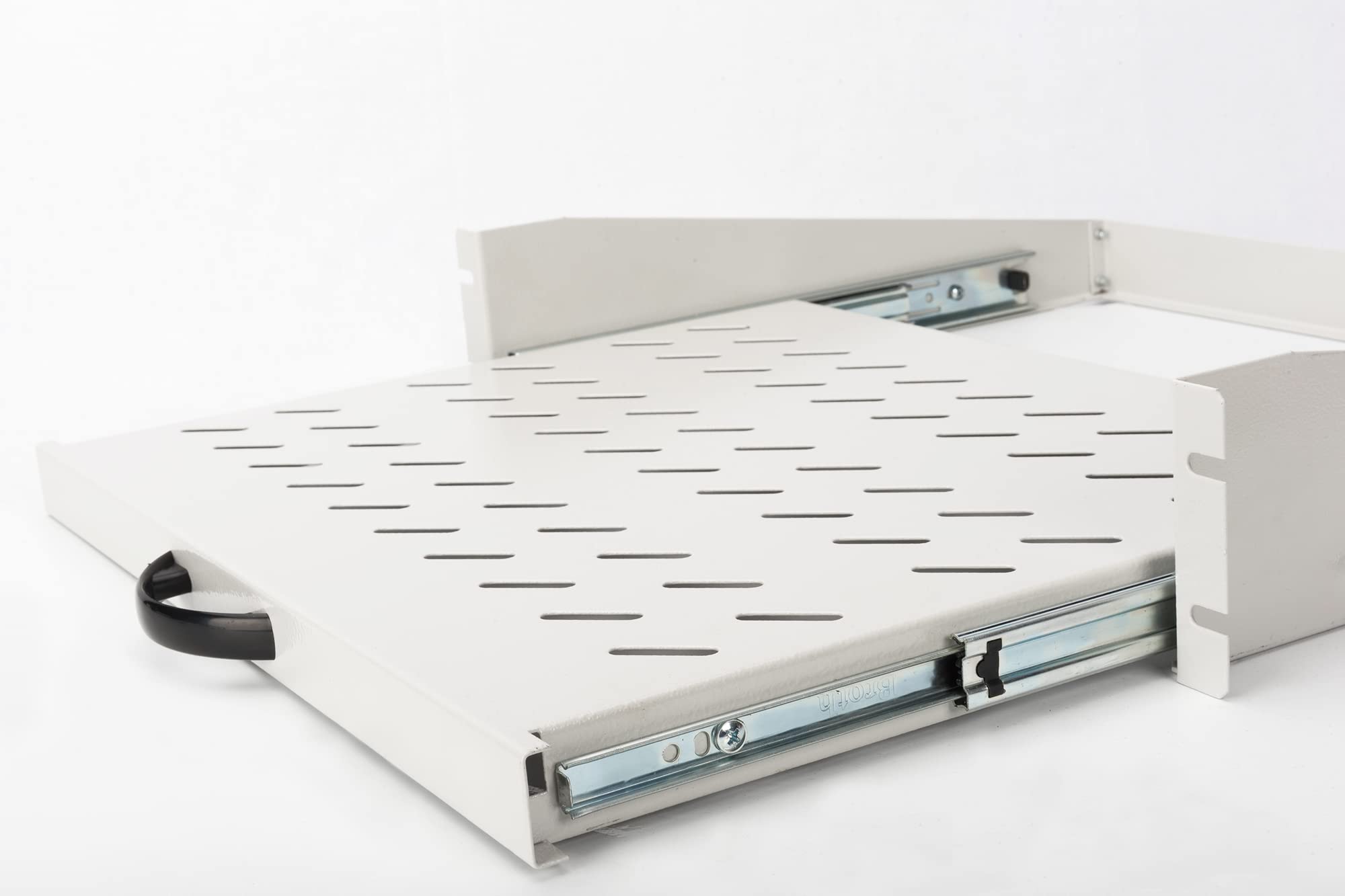 DIGITUS Ripiano Estraibile - 19 Pollici - 2U - Montaggio Frontale - Portata 30 kg - per armadi di Rete e Server - A Partire da 450 mm di profondità dell'Armadio - Grigio