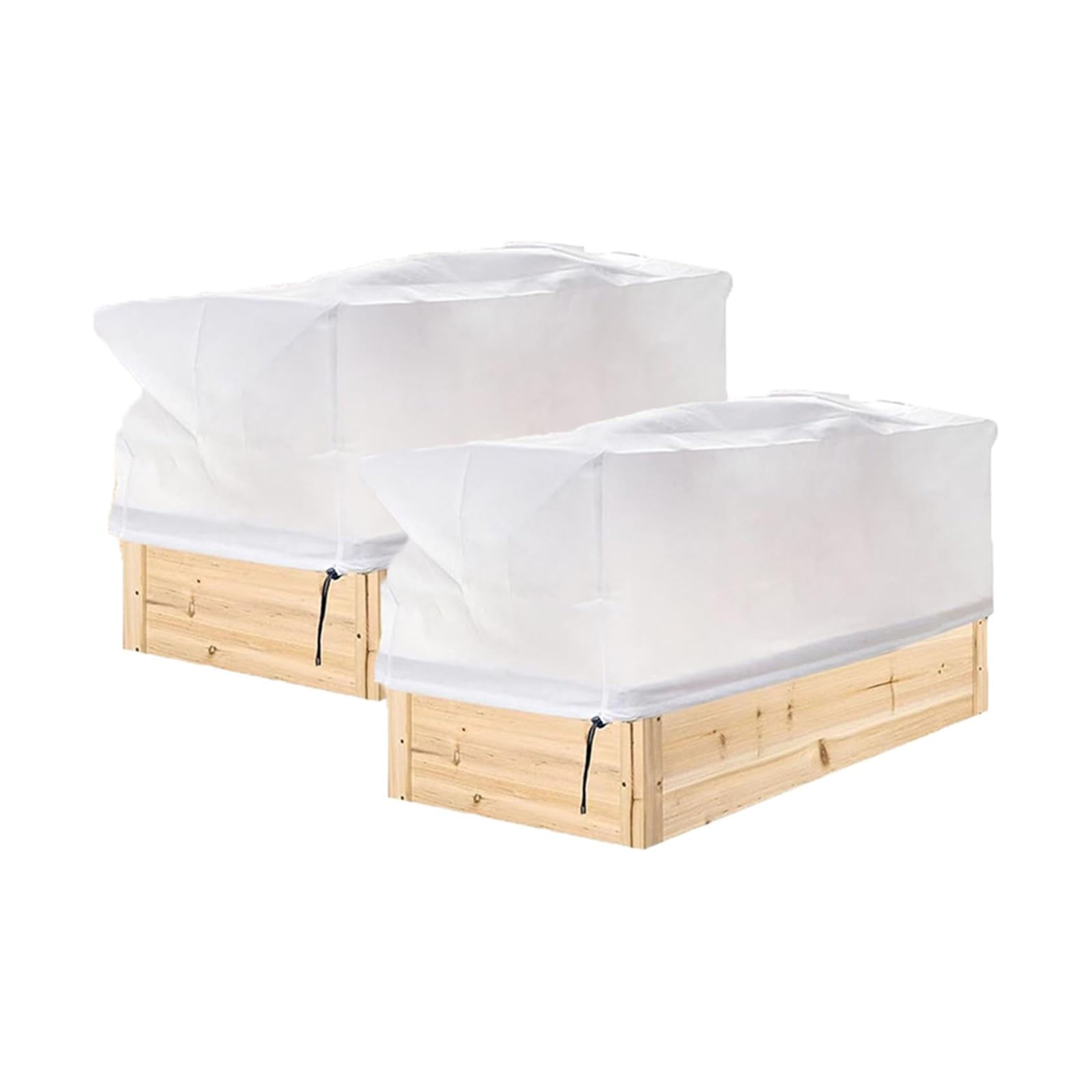 zyrqon 2pcs Plant Cover Made from NonWoven Fabric Winter Protection Shield for Garden Plants Against For Cold White(120x80x40cm)