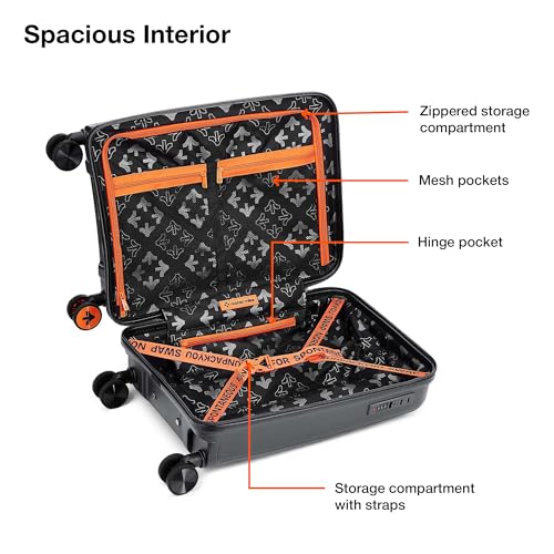 Image of Nasher Miles Polypropylene Spinner Seattle Hard-Sided Cabin Luggage 20 inch | 55cm | 8 Wheels Small Trolley Bag for Travel | Suitcase (Grey)