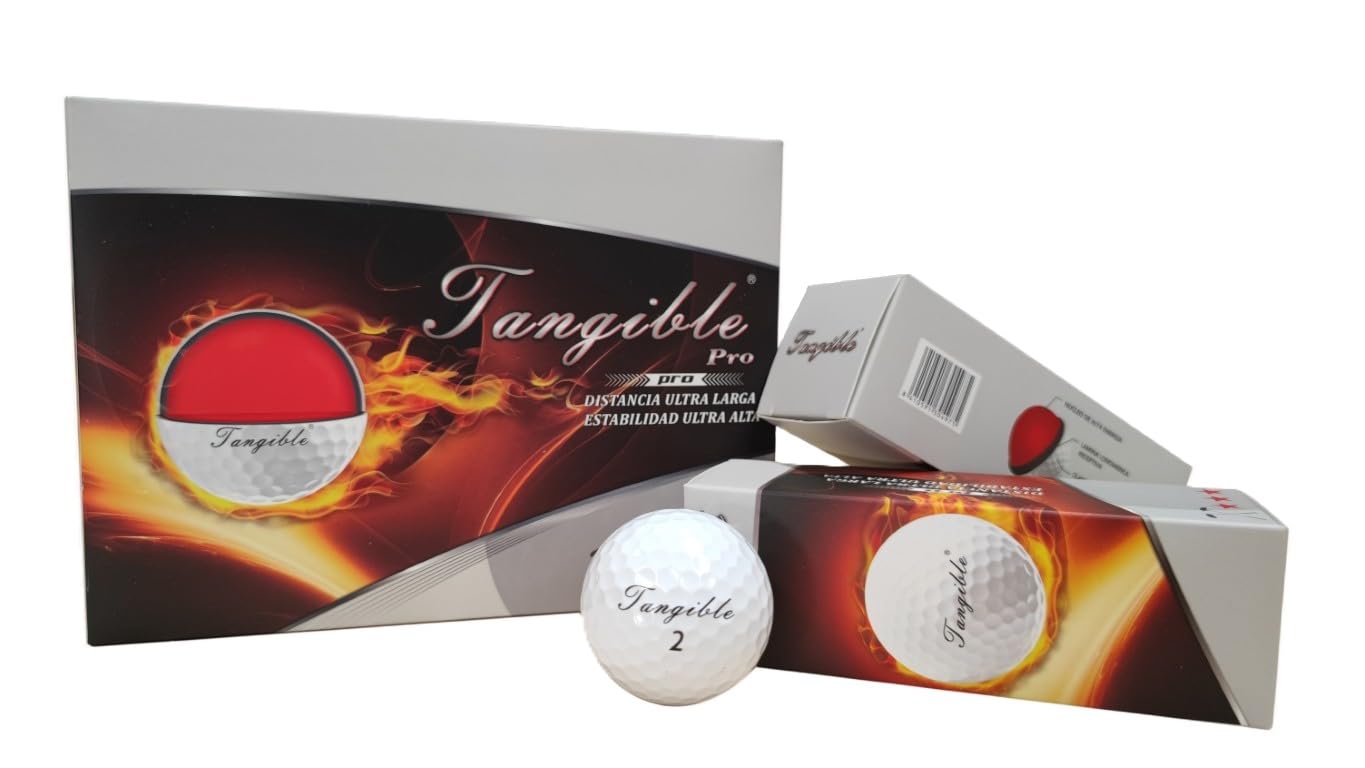 Tangible Pro Golfbälle, 3 Stück, ultra-langer Abstand, ultra-hohe Stabilität, Polyurethan, 12 Stück, Modell Distance+