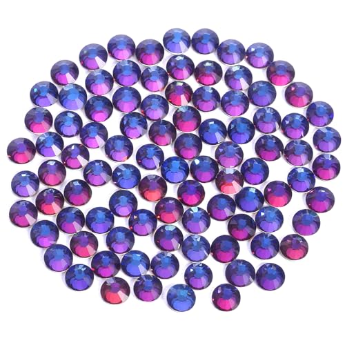 Image of Flatback Rhinestones Non Hotfix Rhinestones for Crafts Glass Nail rhinestones Nail Gems Crystals Rhinestones for Makeup Bags Shoes Decoration DIY(SS6,1440pcs,Blue Flame)