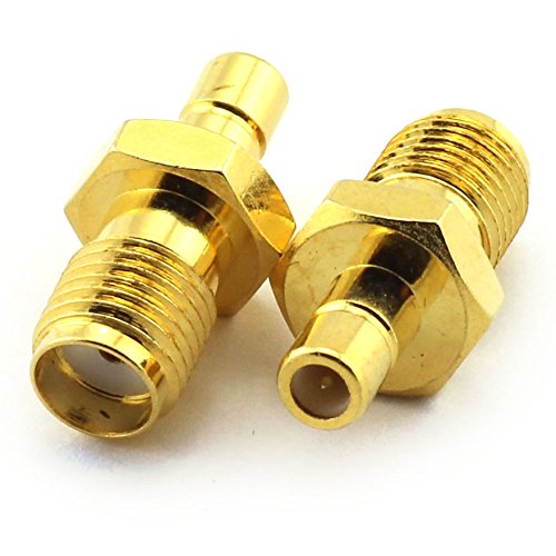 E-outstanding 2 x SMA/SMB Type Adapter SMA-Female Plug to SMB-Male Jack RF Coaxial Antennas Connector Straight