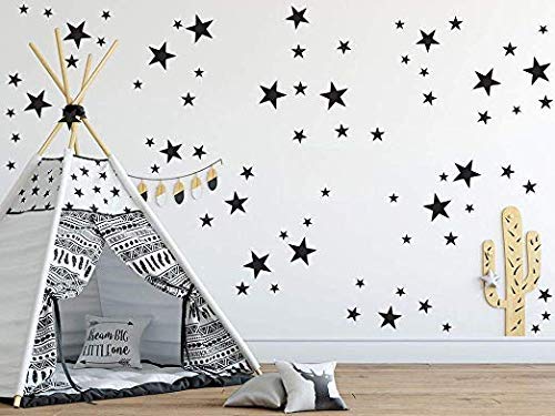 Black Stars Mix Removable Wall Decals for Room Decoration +