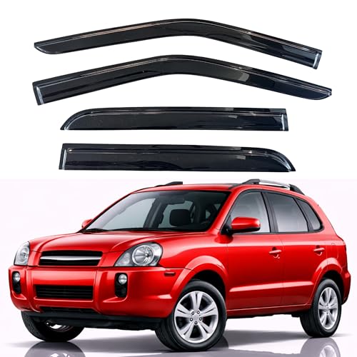 Image of KPY Rain Guards Fit for 2005-2009 Hyundai Tucson, Out-Channel Window Visors Vent Wind Deflectors 4PC, Car Accessories for 05-09 Tucson
